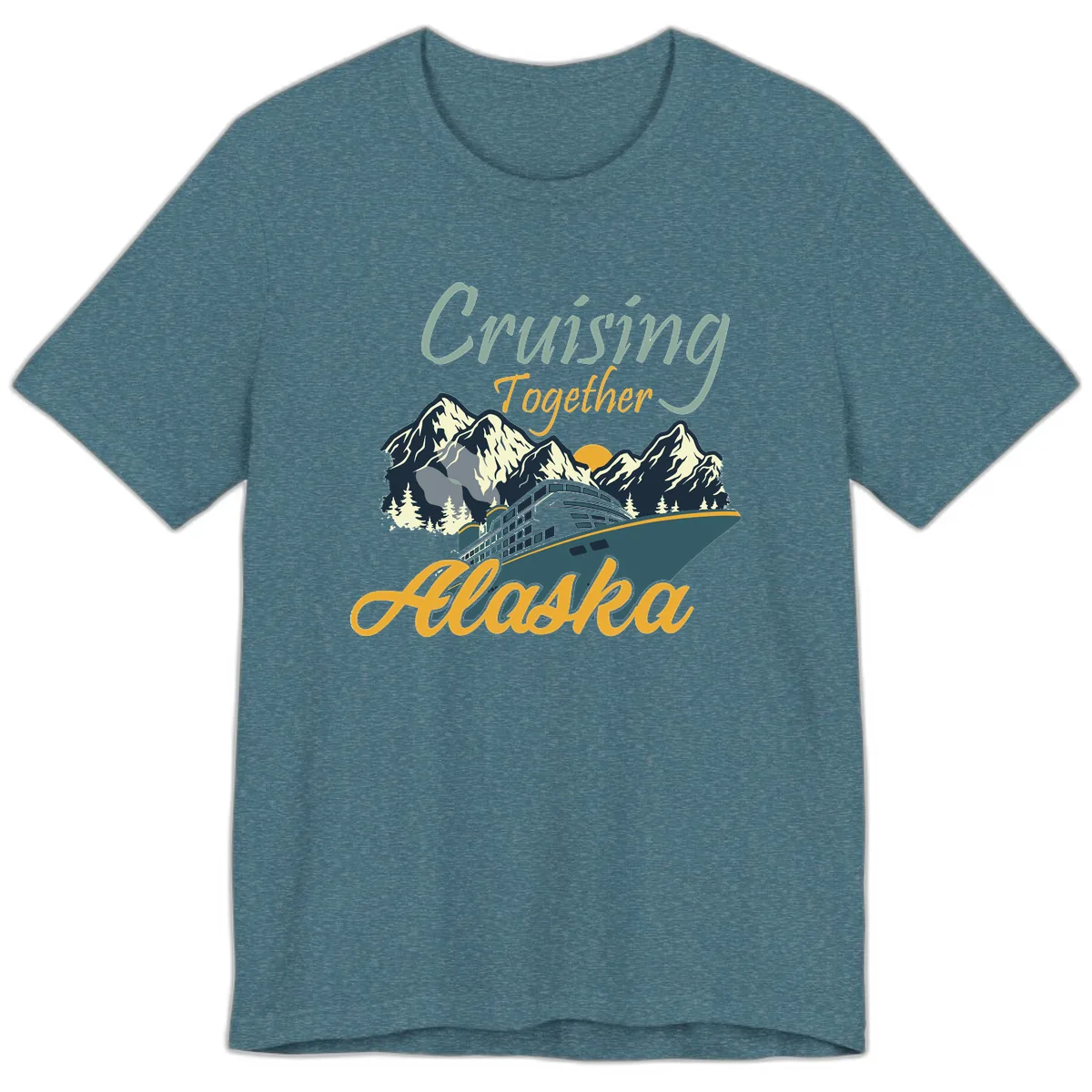 Cruising Together Alaska Premium T-Shirt in Heather Deep Teal