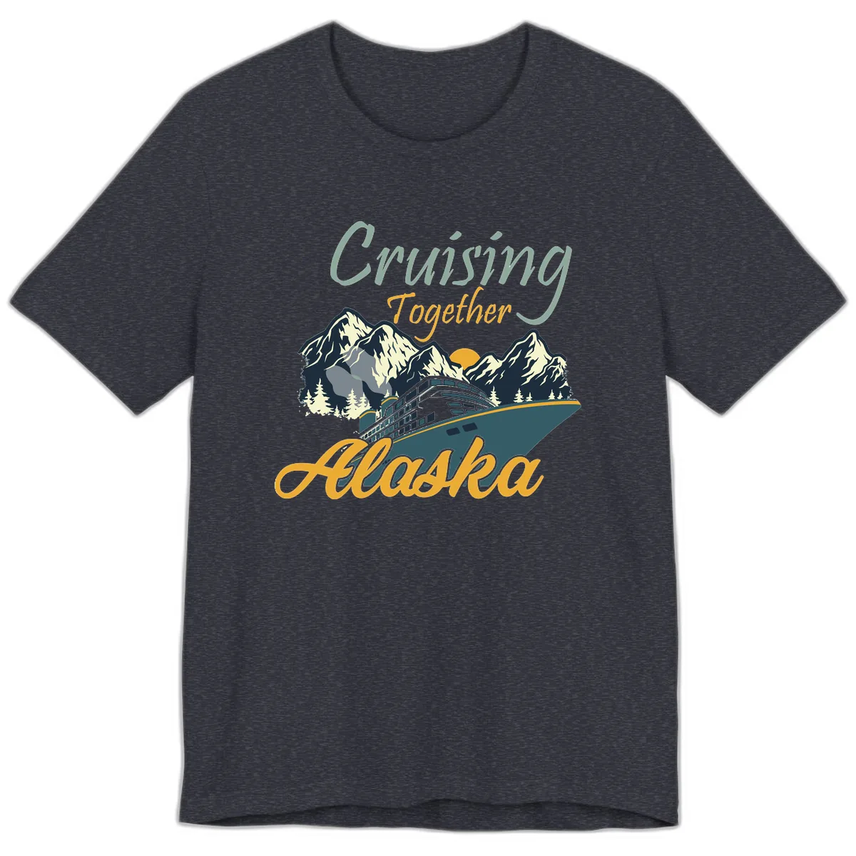 Cruising Together Alaska Premium T-Shirt in Heather Navy