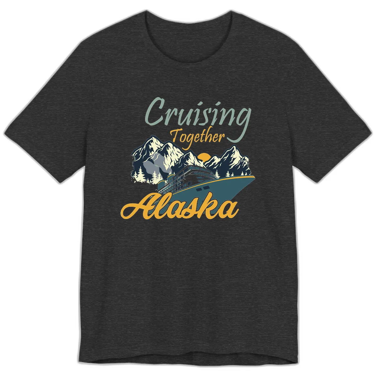 Cruising Together Alaska Premium T-Shirt in Dark Grey Heather