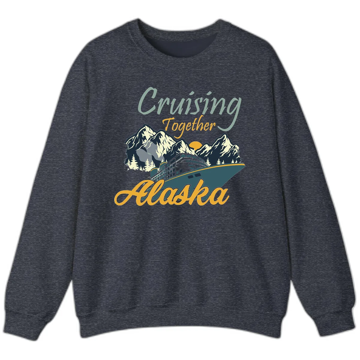 Cruising Together Alaska Sweatshirt in Heather Sport Dark Navy