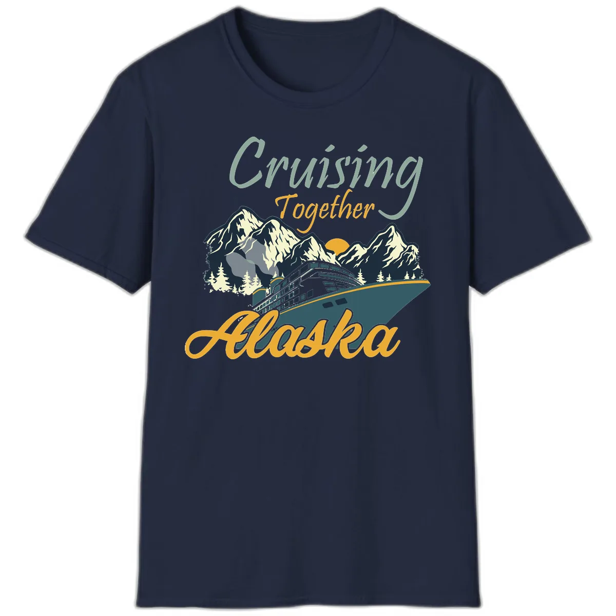 Cruising Together Alaska T-Shirt in Navy