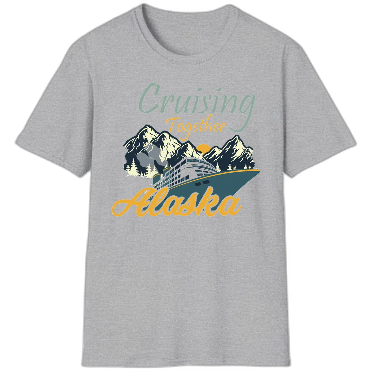 Cruising Together Alaska T-Shirt in Sport Grey