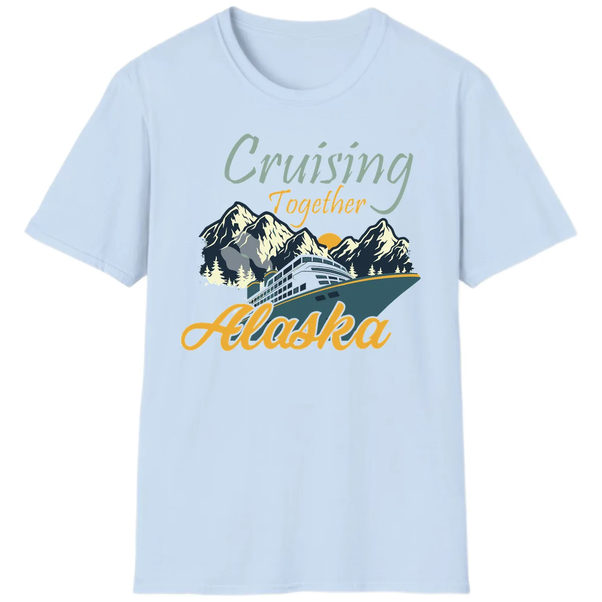 Cruising Together Alaska T-Shirt in Light Blue