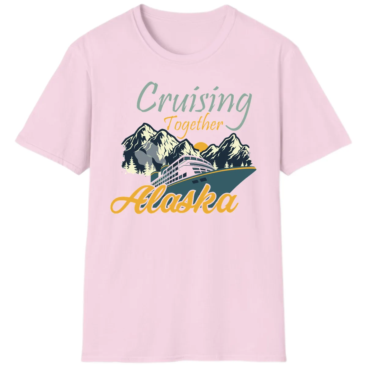 Cruising Together Alaska T-Shirt in Light Pink