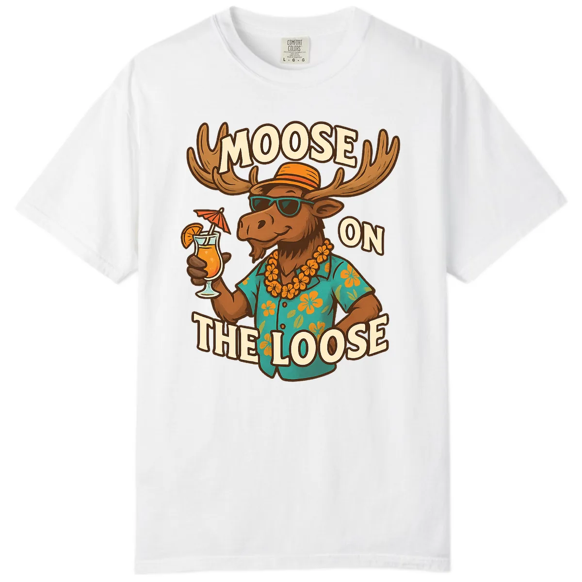 Moose On The Loose Tropical Comfort Color in White