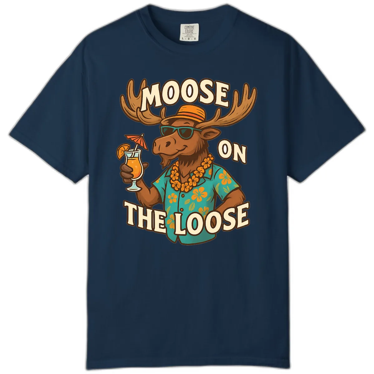 Moose On The Loose Tropical Comfort Color in True Navy