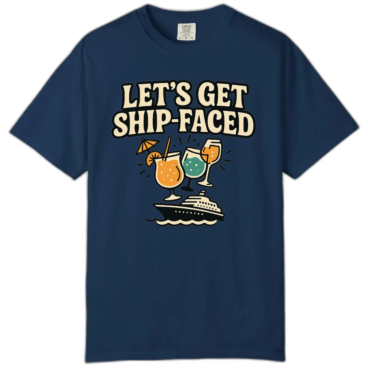 Let's Get Ship-Faced Comfort Color in Navy