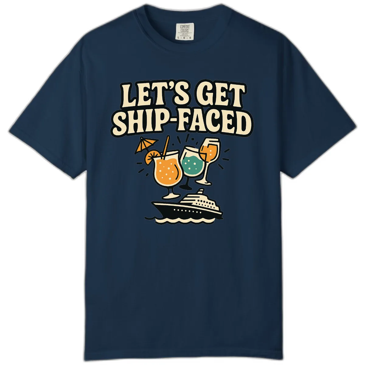 Let's Get Ship-Faced Comfort Color in True Navy