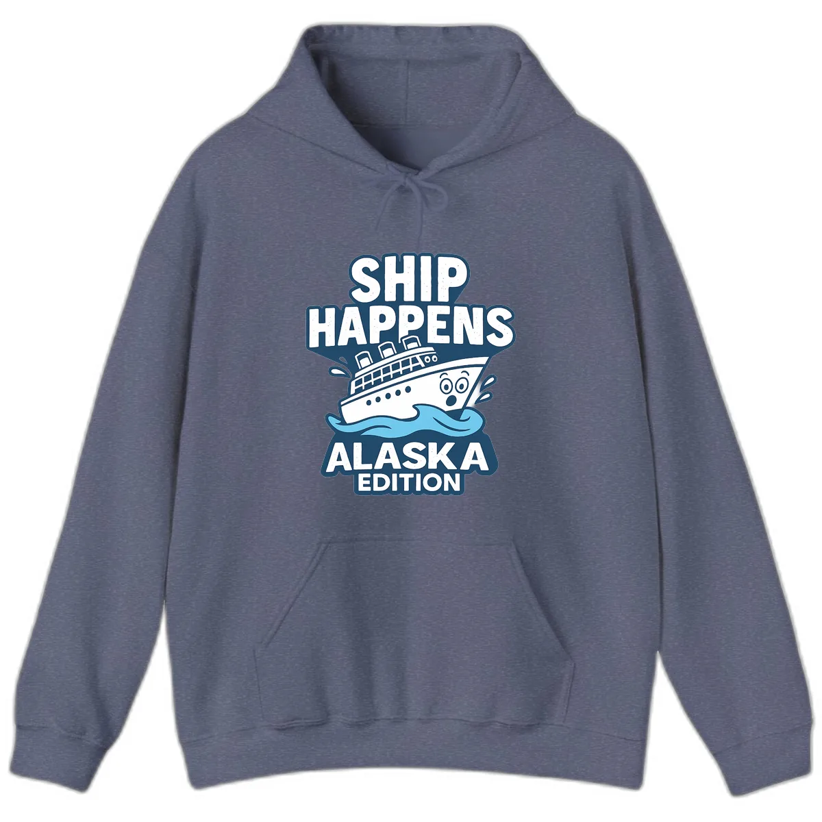 Ship Happens Alaska Edition Hoodie in Heather Navy