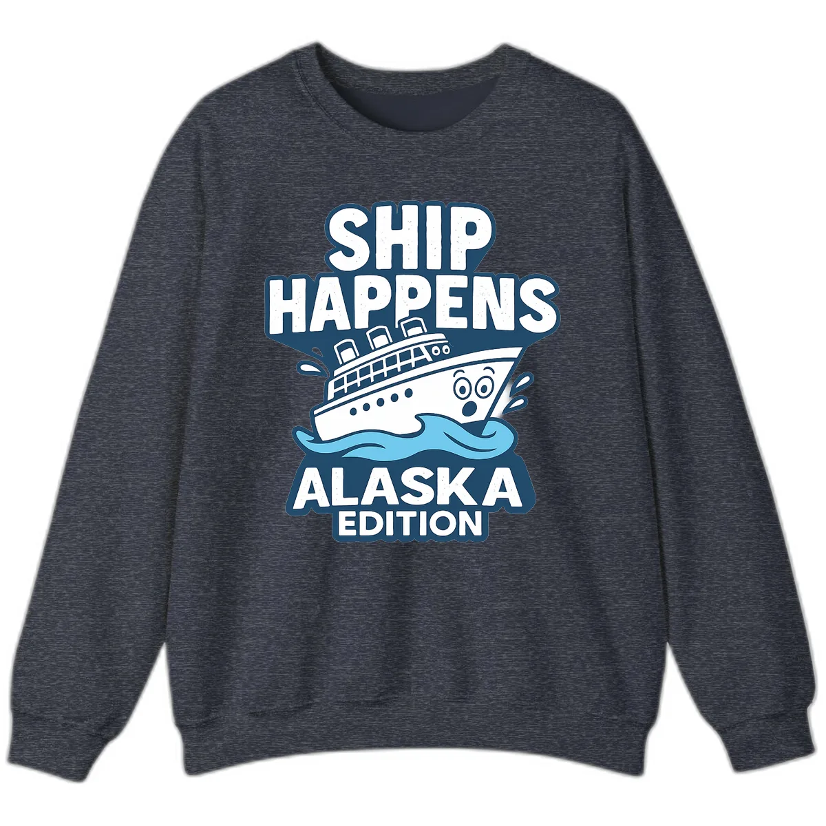 Ship Happens Alaska Edition Sweatshirt in Heather Sport Dark Navy