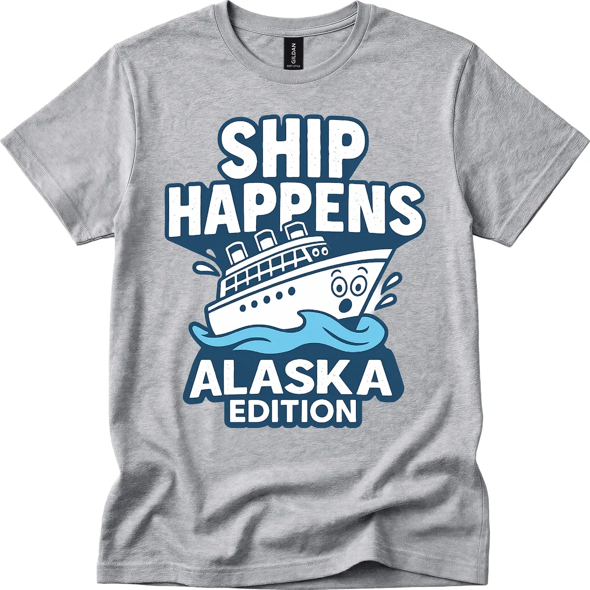 Ship Happens Alaska Edition T-Shirt in Sport Grey