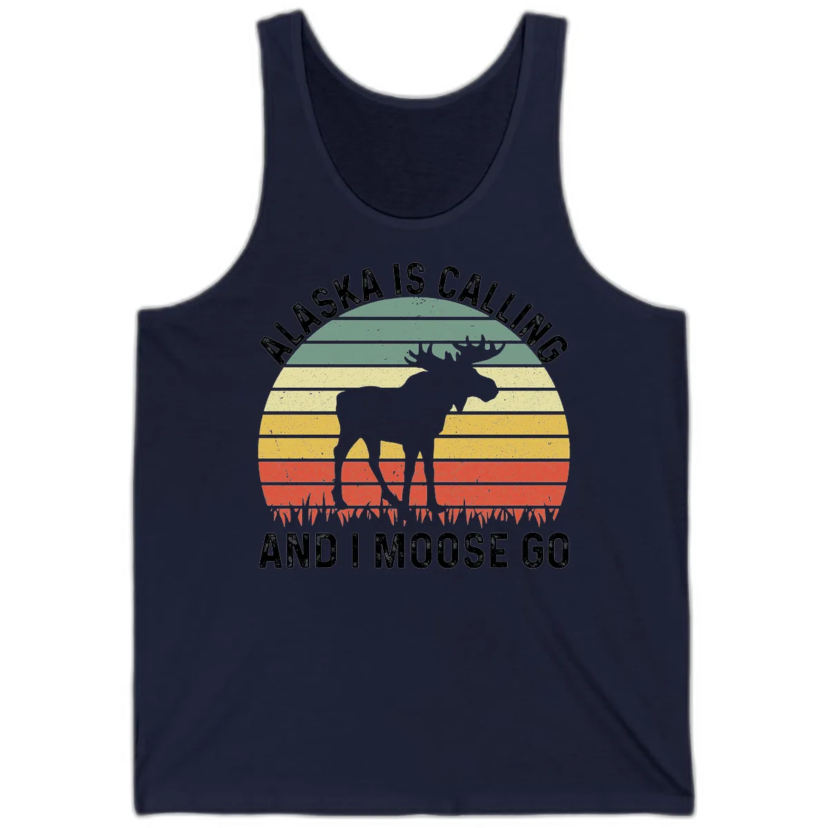Alaska Calling And I Moose Go Tank in Navy