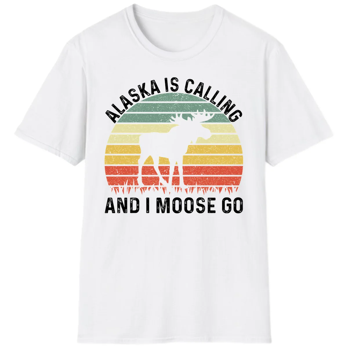 Alaska Calling And I Moose Go T-Shirt in White