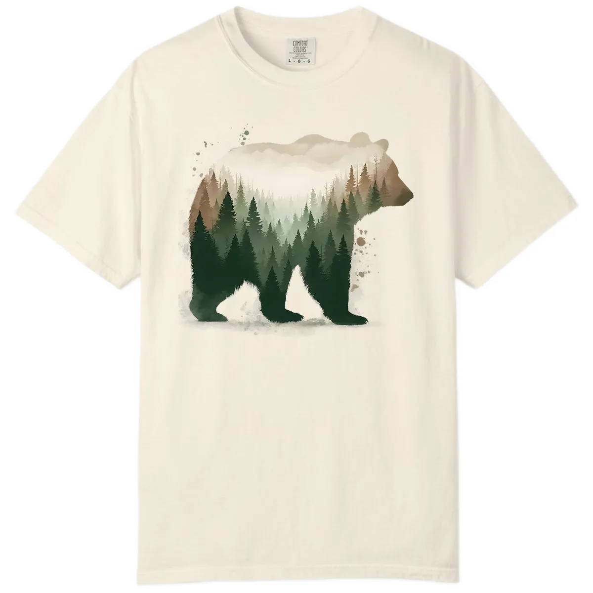 Bear Within The Forest Double Exposure Comfort Color in Ivory