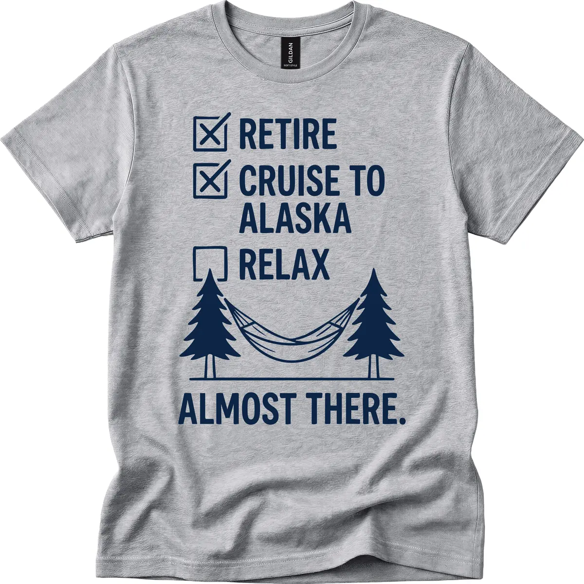 Retire Cruise Alaska Relax T-Shirt in Sport Grey