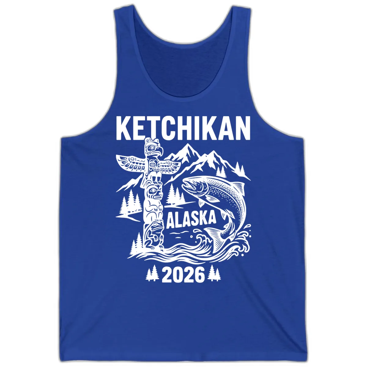 Ketchikan Alaska Totem & Salmon Tank in True Royal