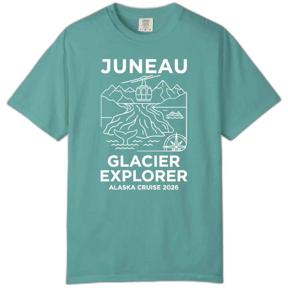 Juneau Glacier Explorer Alaska Cruise Comfort Color in Seafoam