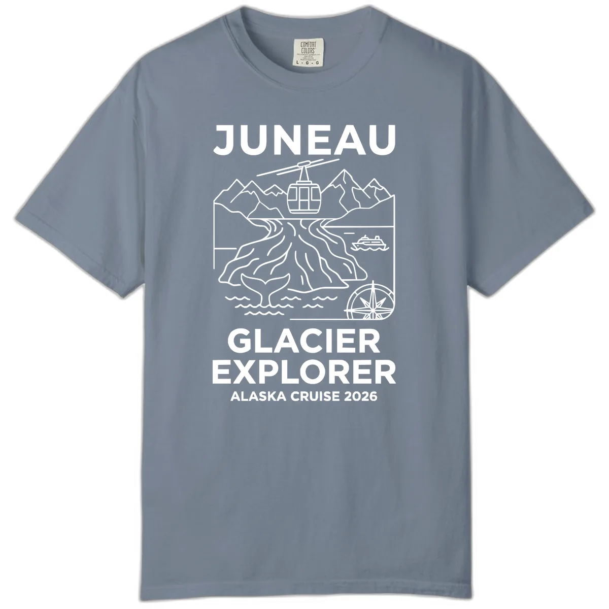 Juneau Glacier Explorer Alaska Cruise Comfort Color in Blue Jean