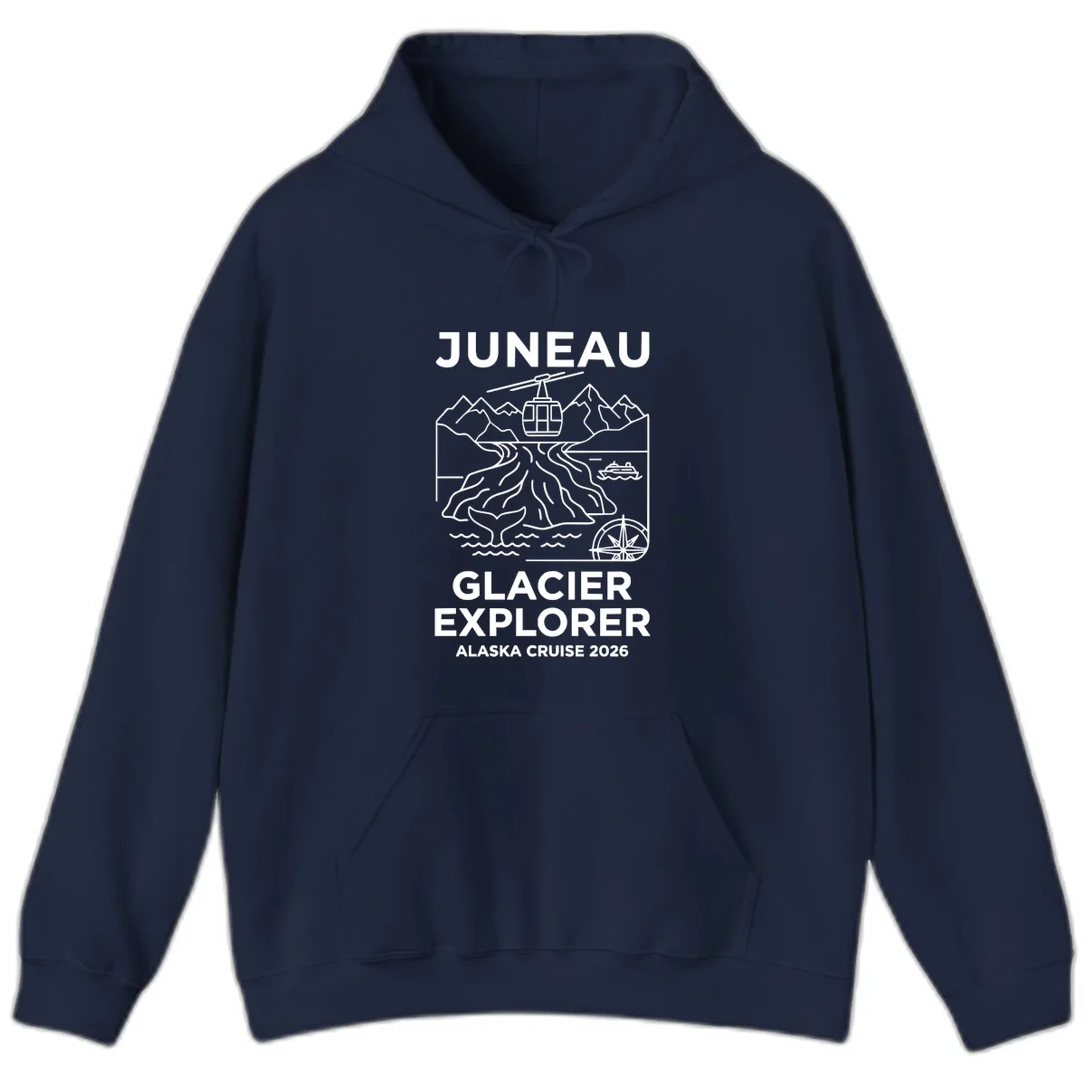 Juneau Glacier Explorer Alaska Cruise Hoodie in Navy