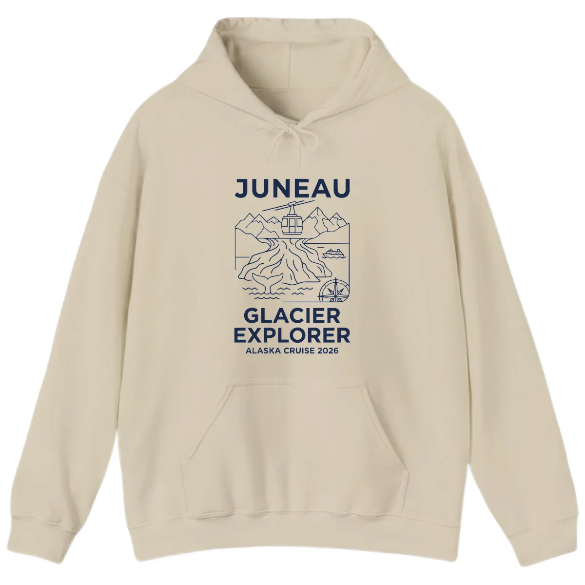 Juneau Glacier Explorer Alaska Cruise Hoodie in Sand
