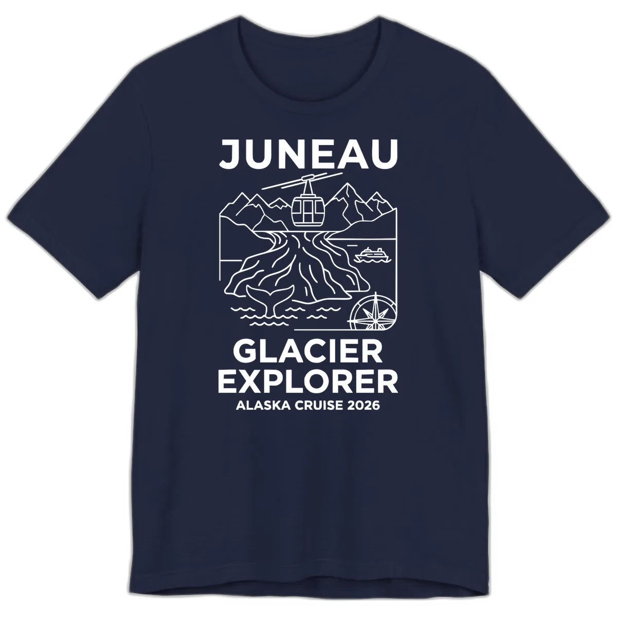 Juneau Glacier Explorer Alaska Cruise Premium T-Shirt in Navy