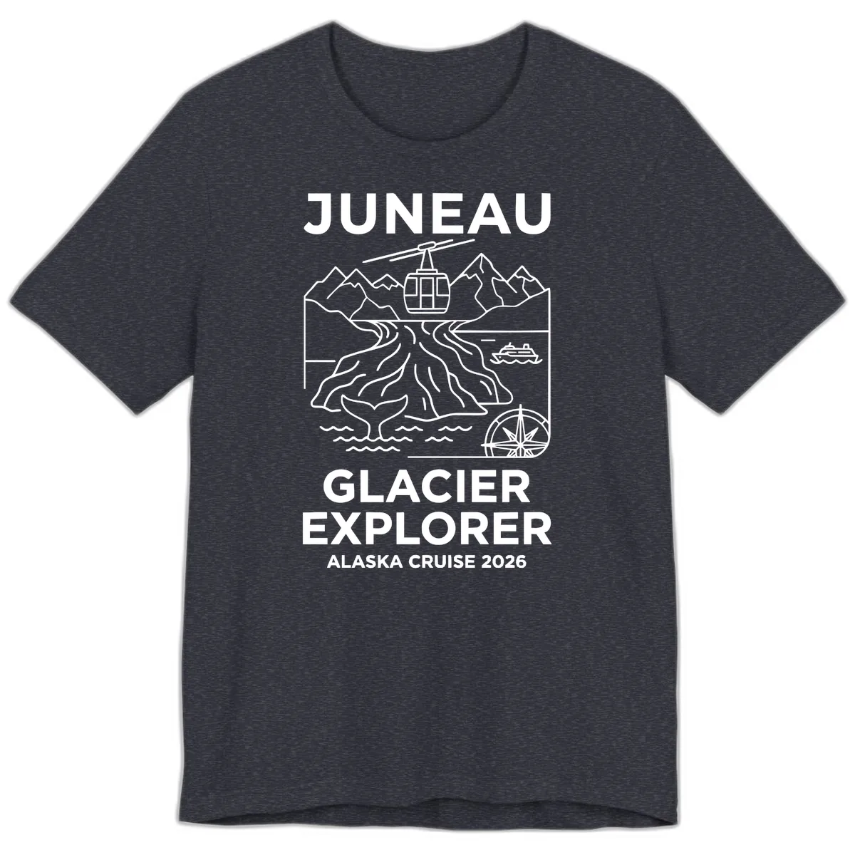 Juneau Glacier Explorer Alaska Cruise Premium T-Shirt in Heather Navy