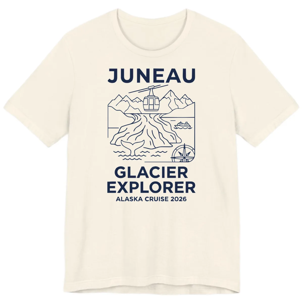 Juneau Glacier Explorer Alaska Cruise Premium T-Shirt in Natural