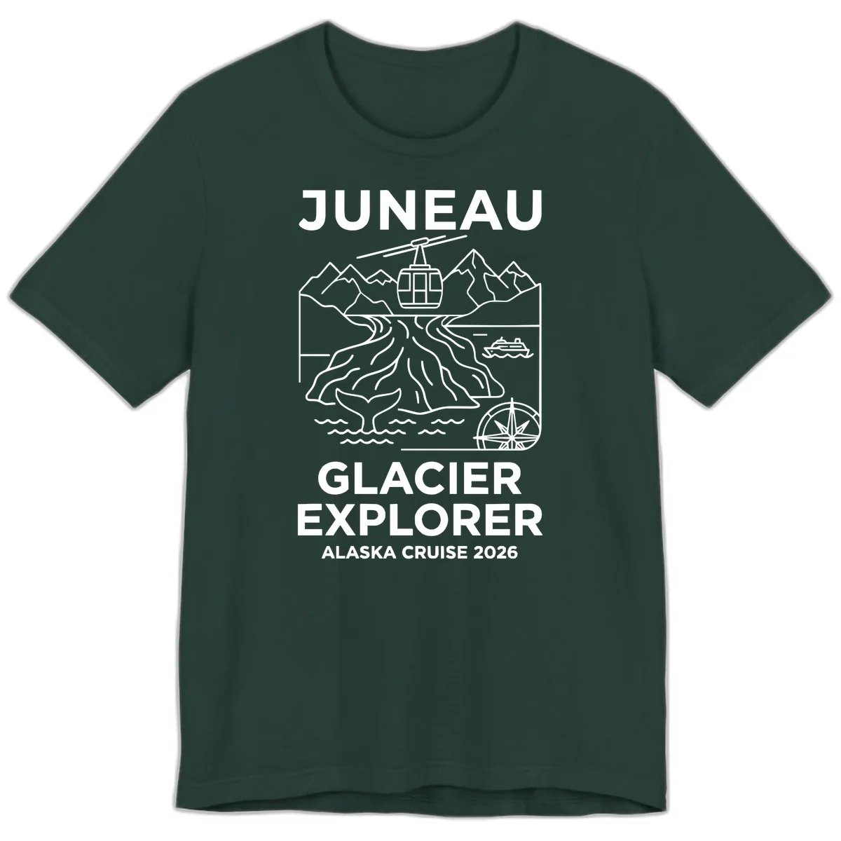 Juneau Glacier Explorer Alaska Cruise Premium T-Shirt in Forest