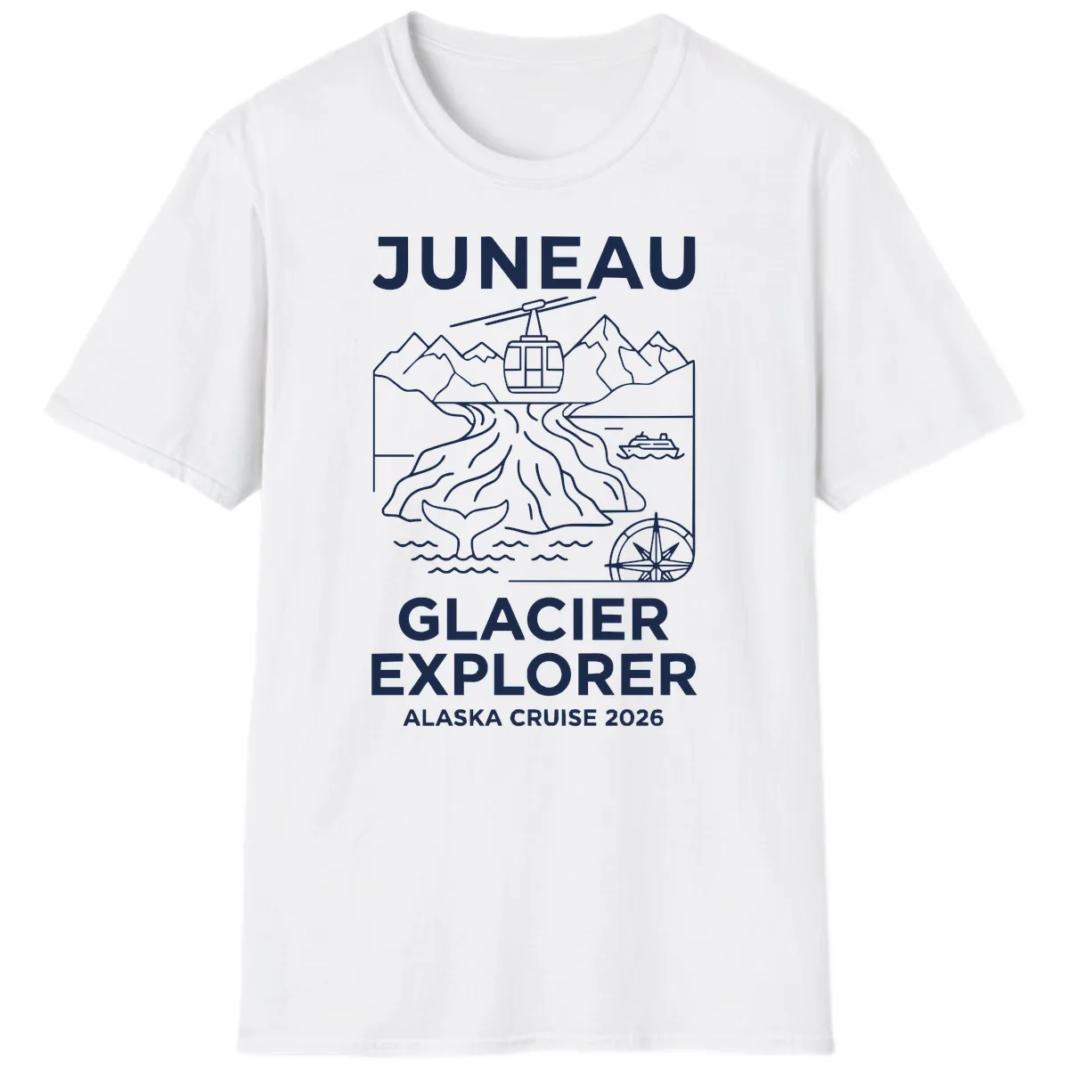 Juneau Glacier Explorer Alaska Cruise T-Shirt in White