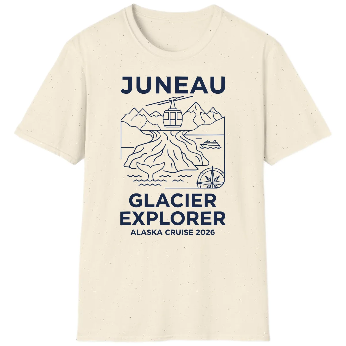 Juneau Glacier Explorer Alaska Cruise T-Shirt in Natural