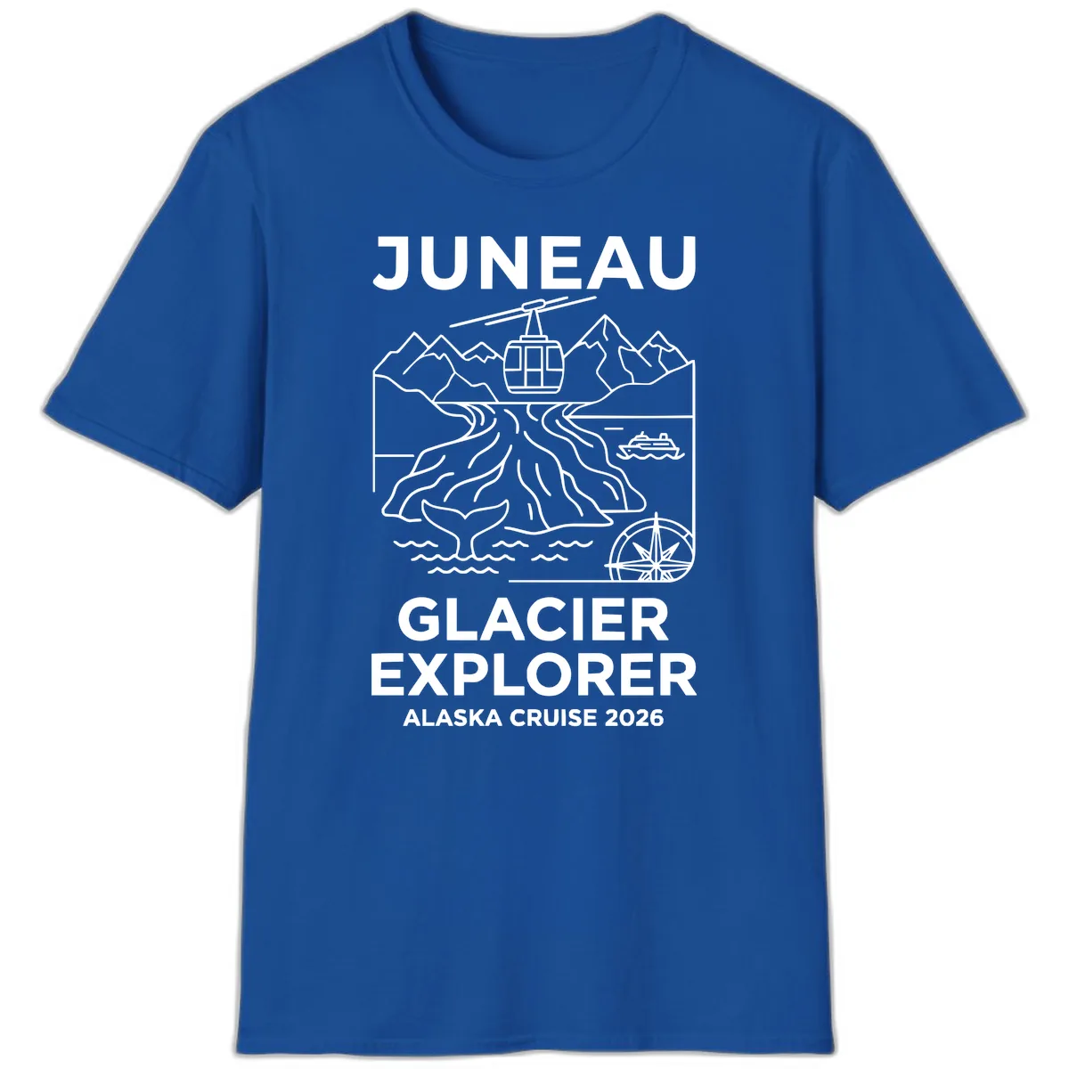 Juneau Glacier Explorer Alaska Cruise T-Shirt in Royal
