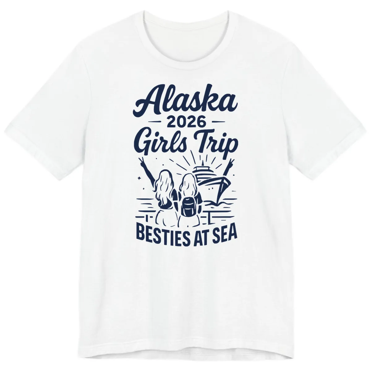 Alaska Girls Trip Besties At Sea Premium T-Shirt in White