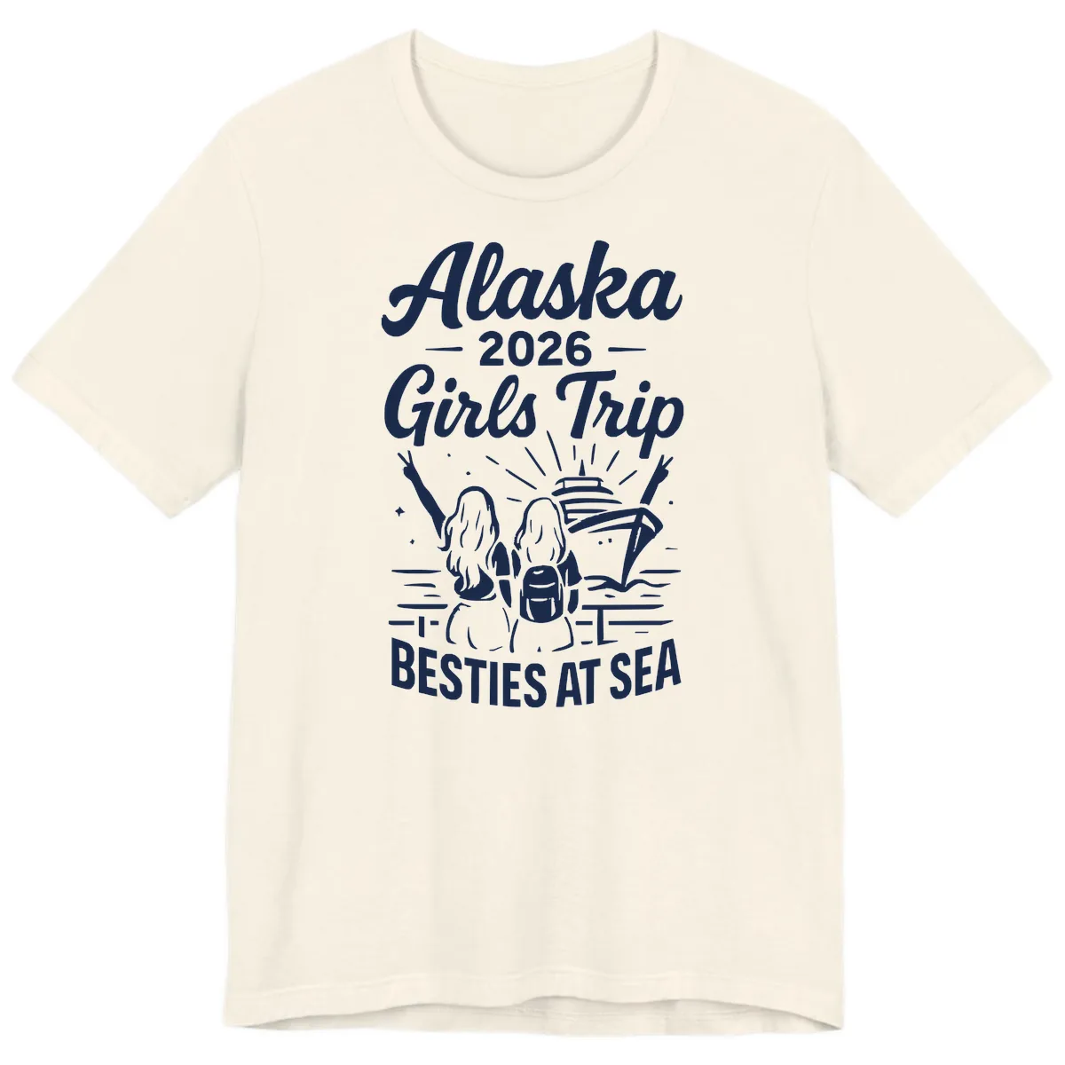 Alaska Girls Trip Besties At Sea Premium T-Shirt in Natural