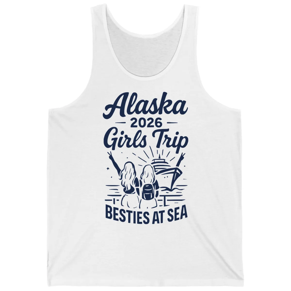 Alaska Girls Trip Besties At Sea Tank in White