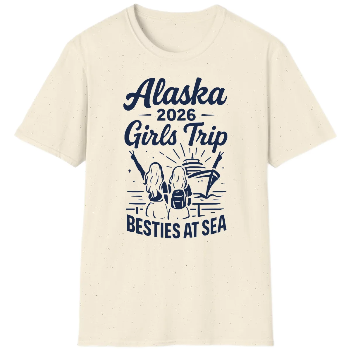 Alaska Girls Trip Besties At Sea T-Shirt in Natural