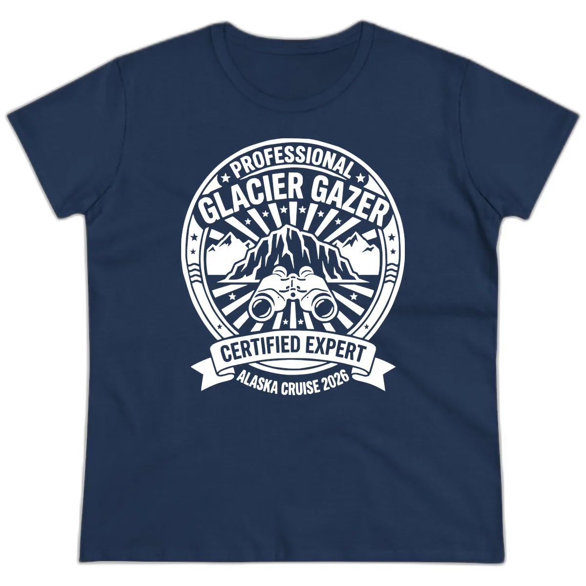 Professional Glacier Gazer Certified Expert Ladies Tee in Navy