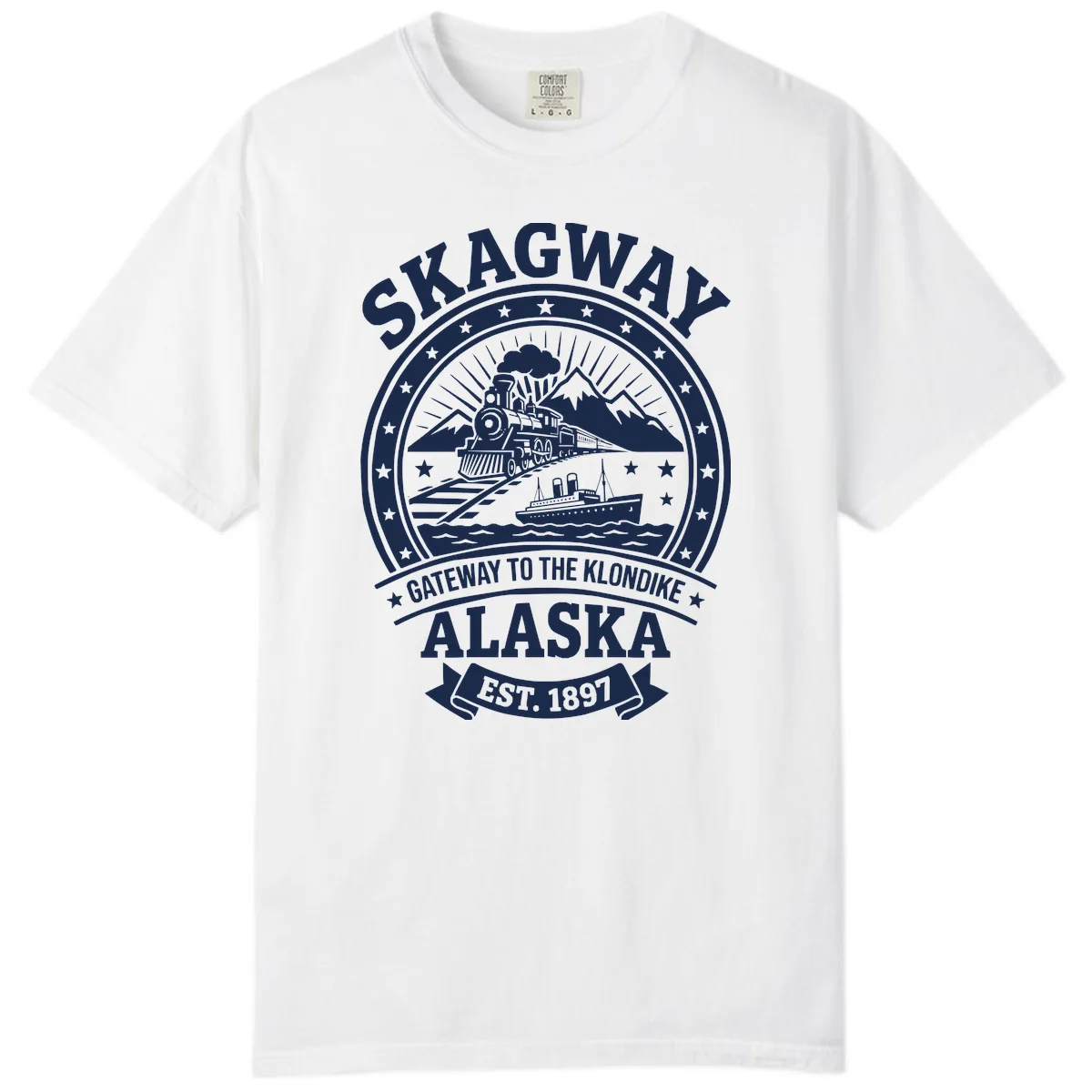 Skagway Gateway to the Klondike Comfort Color in White