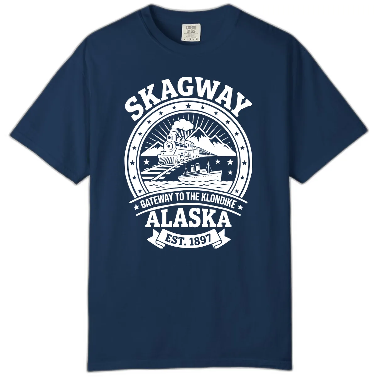 Skagway Gateway to the Klondike Comfort Color in Navy