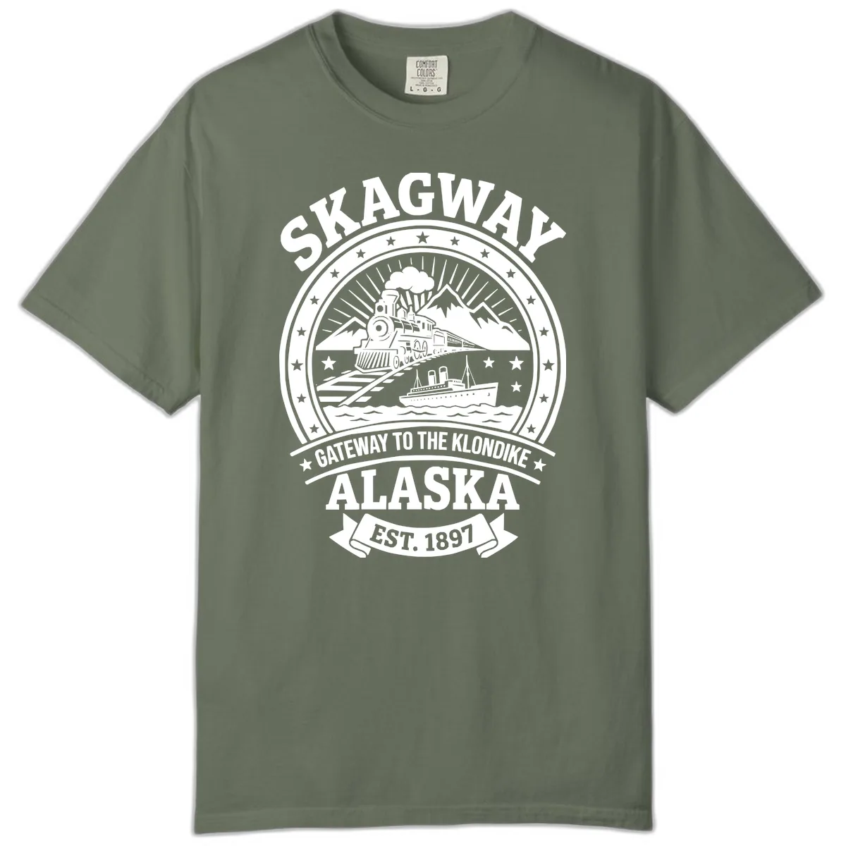 Skagway Gateway to the Klondike Comfort Color in Moss