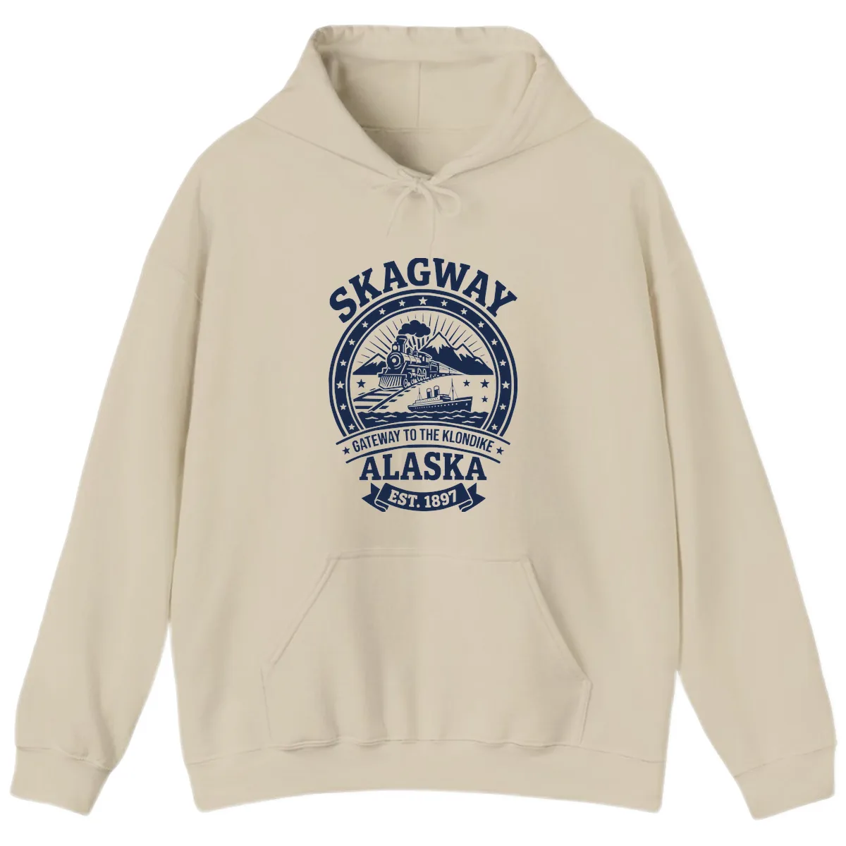 Skagway Gateway to the Klondike Hoodie in Sand