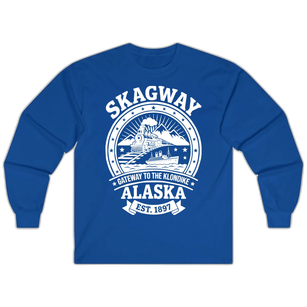 Skagway Gateway to the Klondike Long Sleeve in Royal