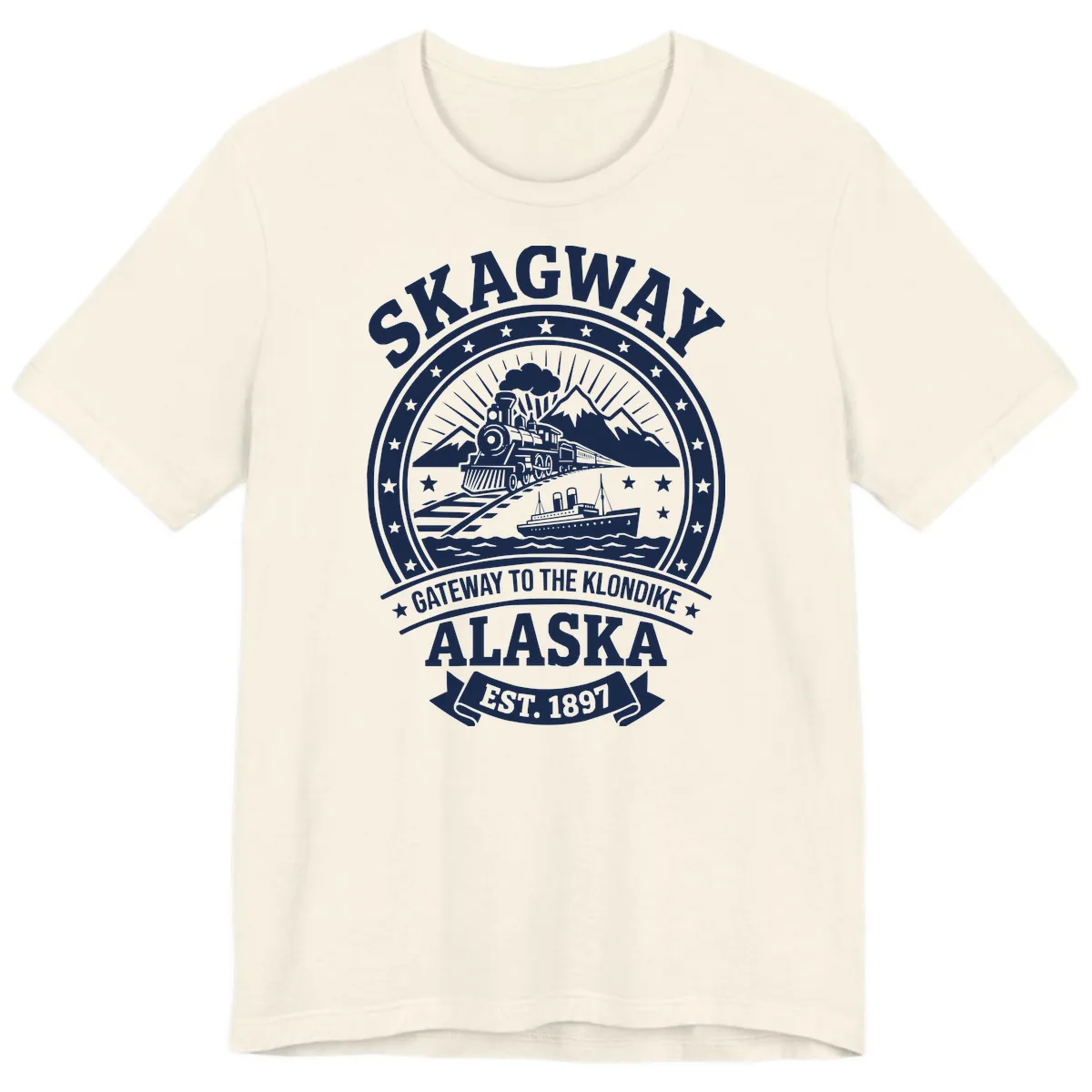 Skagway Gateway to the Klondike Premium T-Shirt in Natural
