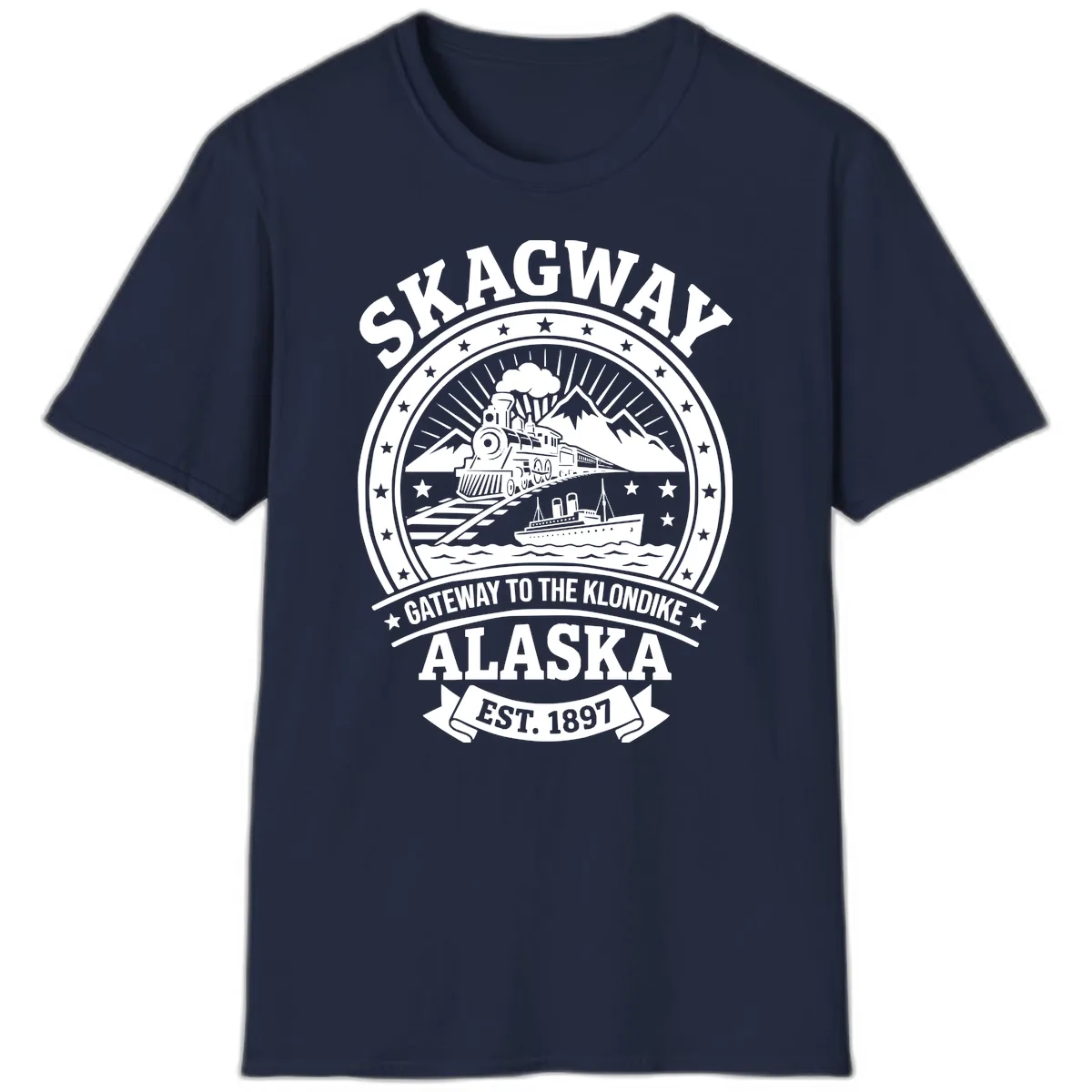 Skagway Gateway to the Klondike T-Shirt in Navy