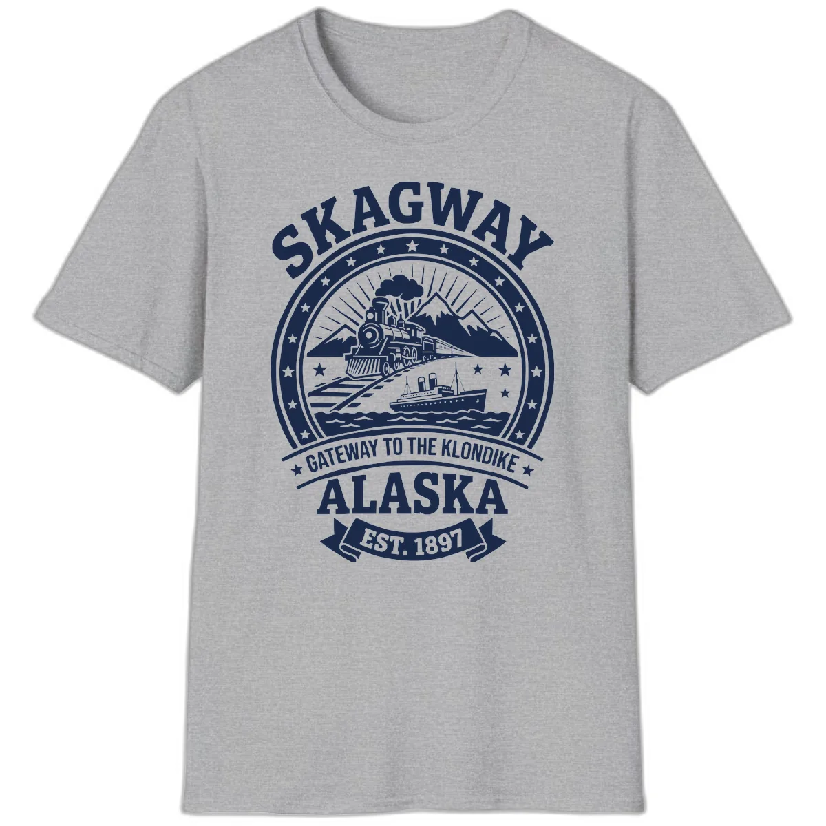 Skagway Gateway to the Klondike T-Shirt in Sport Grey