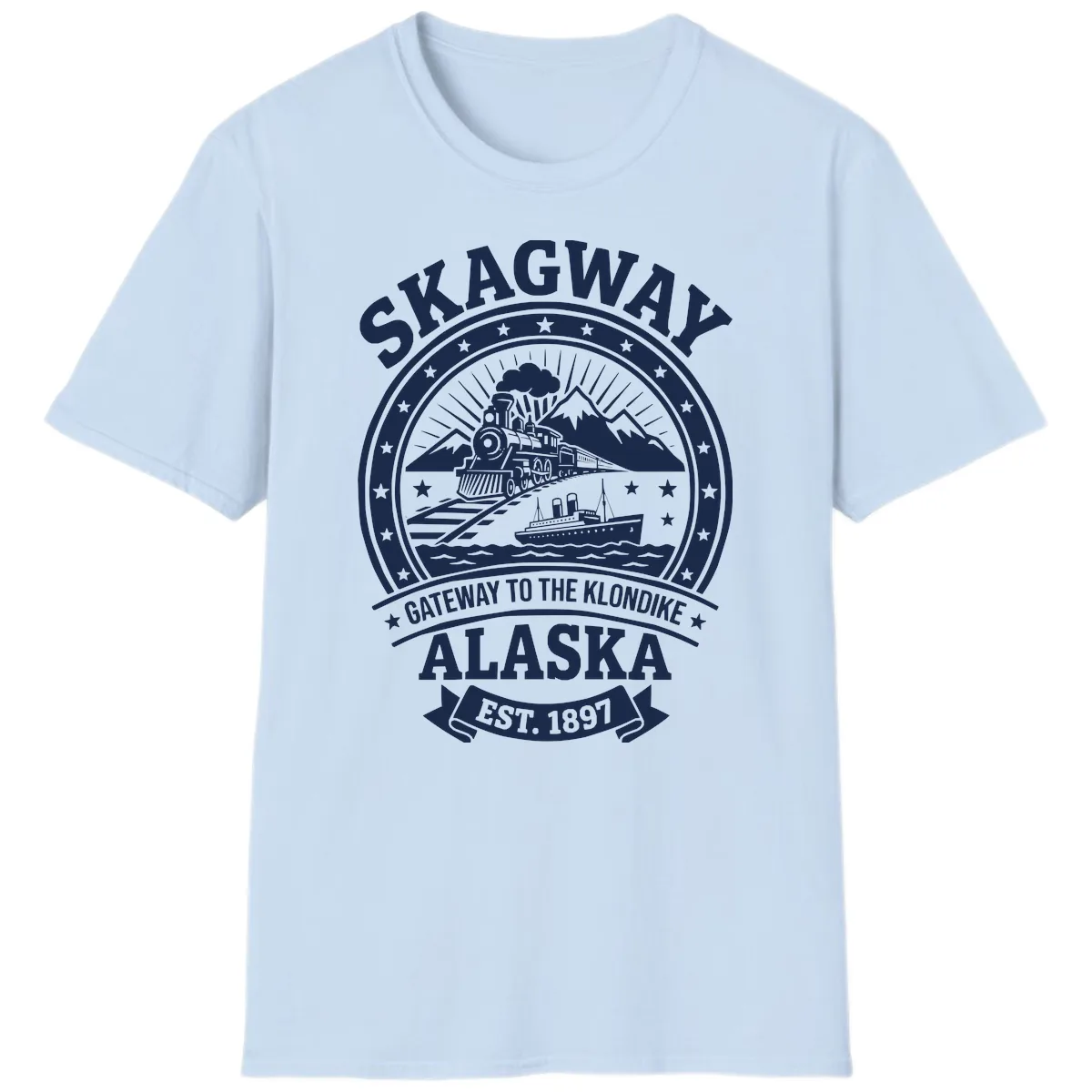 Skagway Gateway to the Klondike T-Shirt in Light Blue