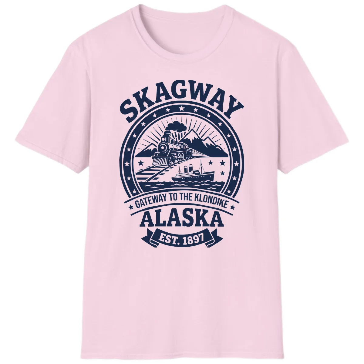 Skagway Gateway to the Klondike T-Shirt in Light Pink