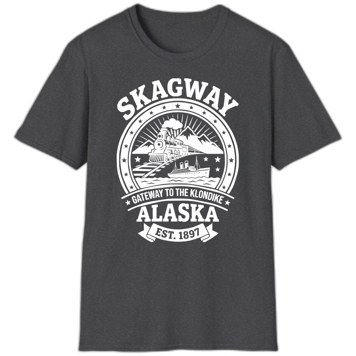 Skagway Gateway to the Klondike T-Shirt in Dark Heather