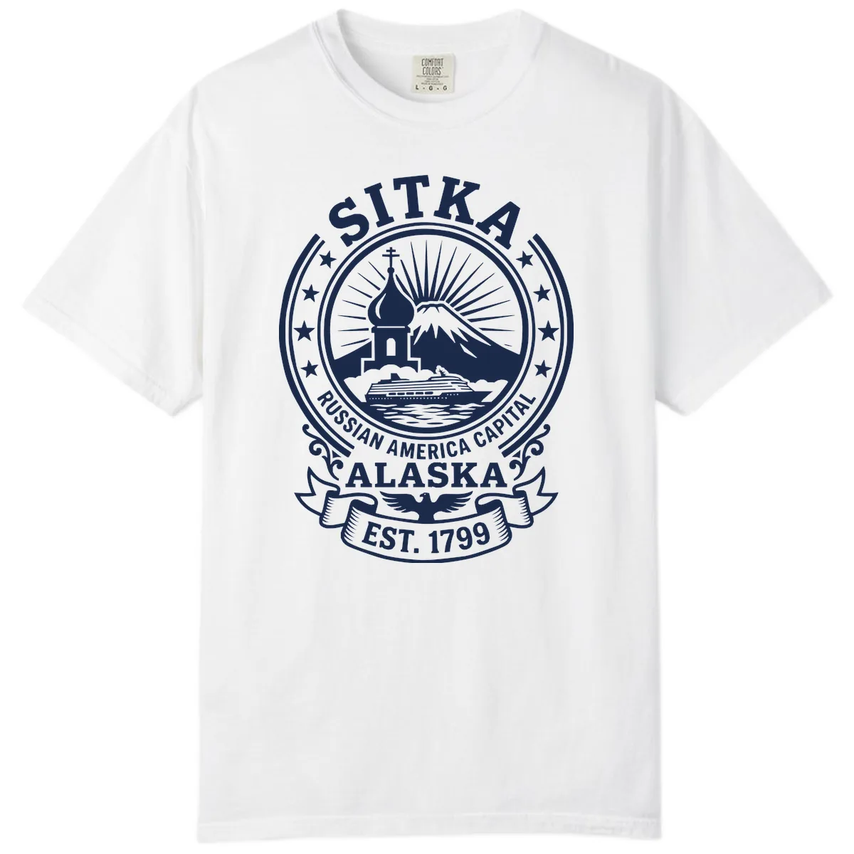 Sitka Russian America Capital Badge Comfort Color in White
