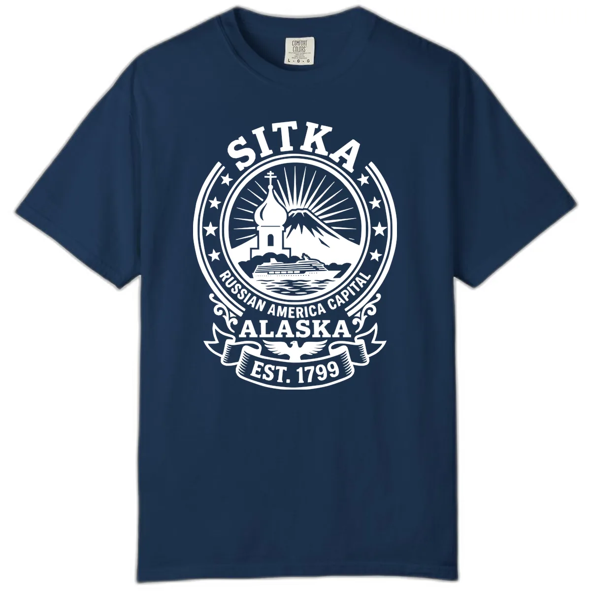 Sitka Russian America Capital Badge Comfort Color in Navy