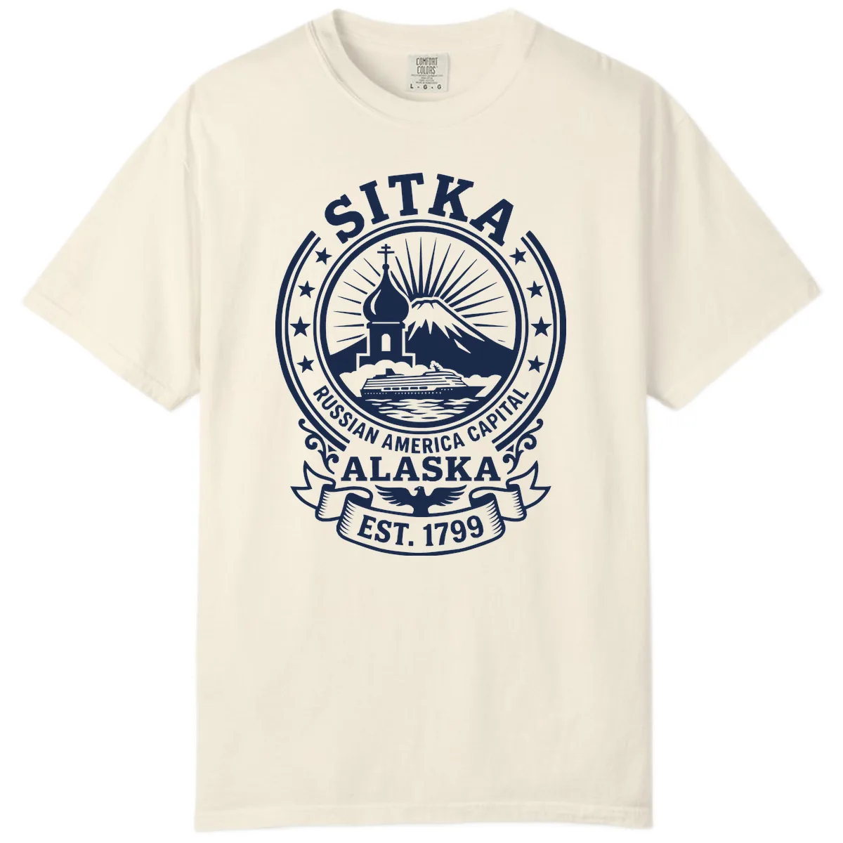 Sitka Russian America Capital Badge Comfort Color in Ivory